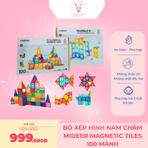 Bộ xếp hình nam châm Mideer Magnetic Tiles 100 mảnh