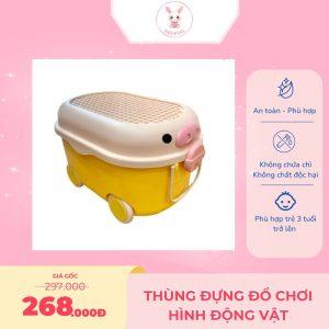 Thùng đựng đồ chơi cho bé hình chú heo dễ thương