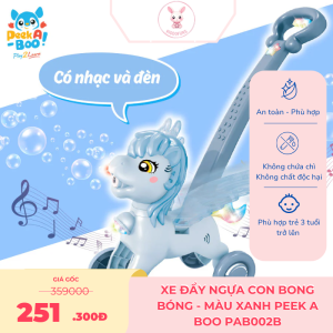 Xe đẩy ngựa con bong bóng - Màu xanh PEEK A BOO PAB002B
