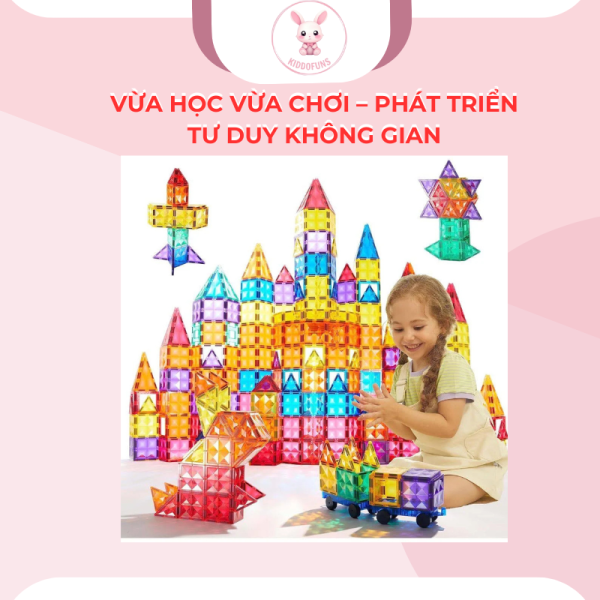 Bộ xếp hình nam châm Mideer Magnetic Tiles 100 mảnh - Ảnh 2