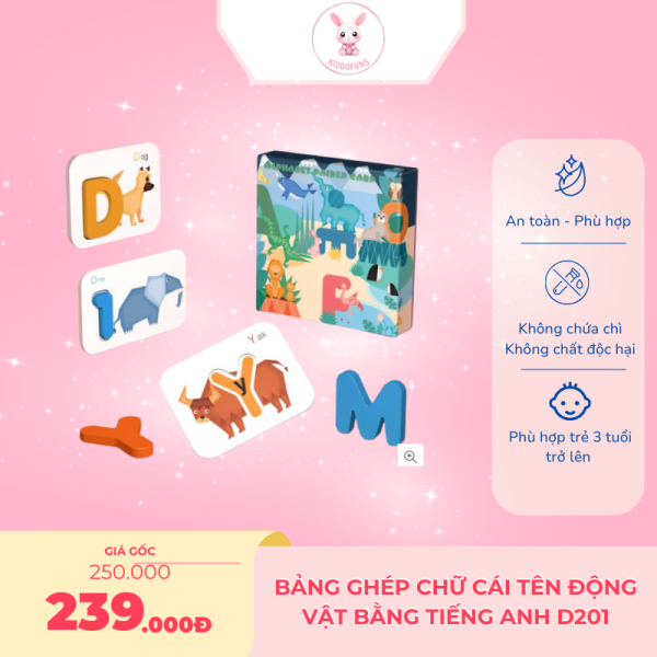 Bảng ghép chữ cái tên động vật bằng tiếng anh D201 - Ảnh 2