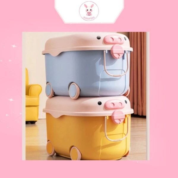 Thùng đựng đồ chơi cho bé hình chú heo dễ thương - Ảnh 6