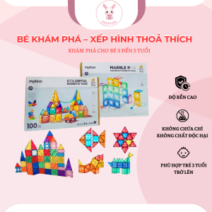 Bộ xếp hình nam châm Mideer Magnetic Tiles 100 mảnh