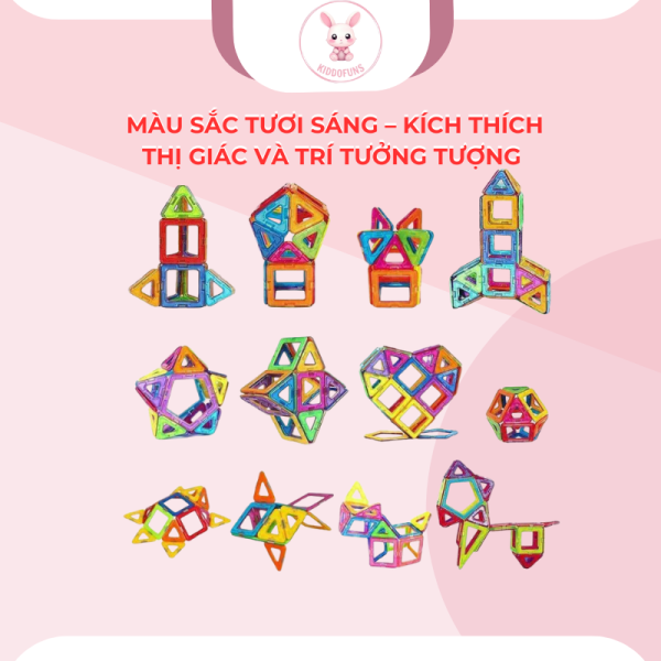 Bộ xếp hình nam châm Mideer Magnetic Tiles 100 mảnh - Ảnh 3