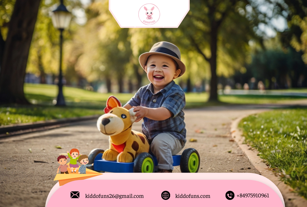 Đồ chơi vận động cho bé 2 tuổi kéo thú