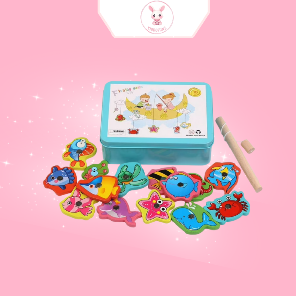 Bộ đồ chơi câu cá bằng gỗ – Hộp sắt Funny Fisher - Ảnh 4