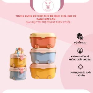 Thùng đựng đồ chơi cho bé hình chú heo dễ thương
